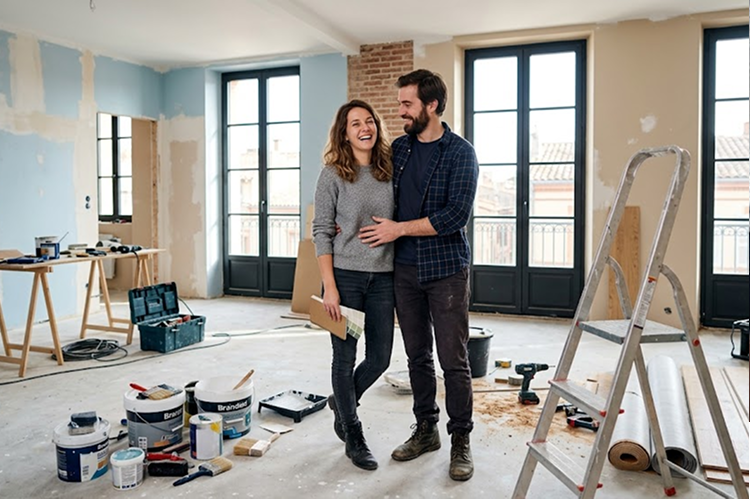 Jeune couple à Toulouse